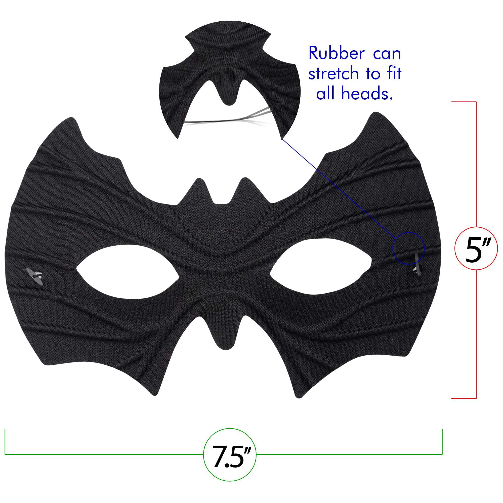 Skeleteen Bat Eye Mask Costume - Superhero Black Bat Face Masks Dress Up  Costume Accessories for Adults and Kids 