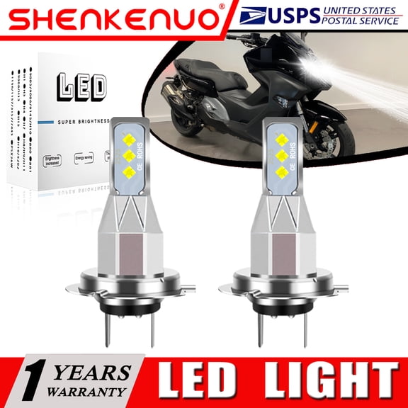 SHENKENUO For BMW C600 Sport C650 Sport - 2X H7 LED Headlights Bulbs 55W High Power White,Pack of 2,C47
