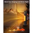 thumbnail image 6 of NFTIGB Space Heaters for Home, 24" 1500W Oscillating Electric Tower Electric Heater with Remote, PTC Ceramic Fast Heating,Black,New, 6 of 6