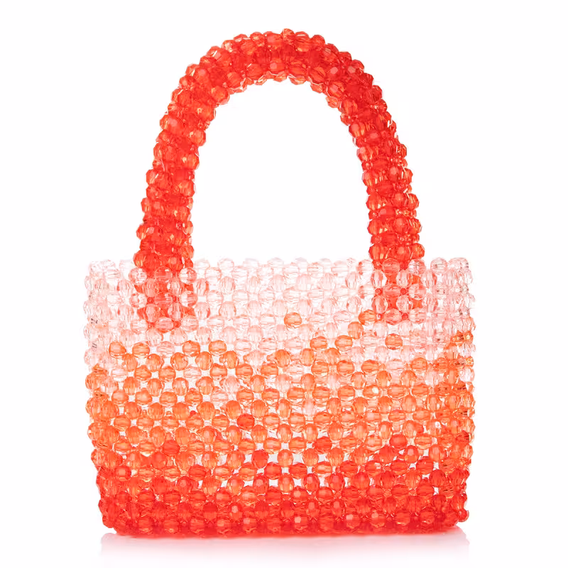 YIFEI Women Gradient Translucent Acrylic Beaded Handbag Elegant Evening Clutch for Wedding Party