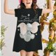 thumbnail image 1 of Vestido de manga corta con estampado de elefante pequeño para niña de 2 a 7 años, vestido para niña, vestido de princesa de verano para niña, vestido de fiesta 4T Gao Jinjia LED, 1 of 2