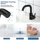 thumbnail image 3 of Grifo de lavabo en forma de U, grifo mezclador de agua fría y caliente, grifo de lavabo de encimera con rotación de 360 ​​grados de acero inoxidable para baño, negro (hy), 3 of 5