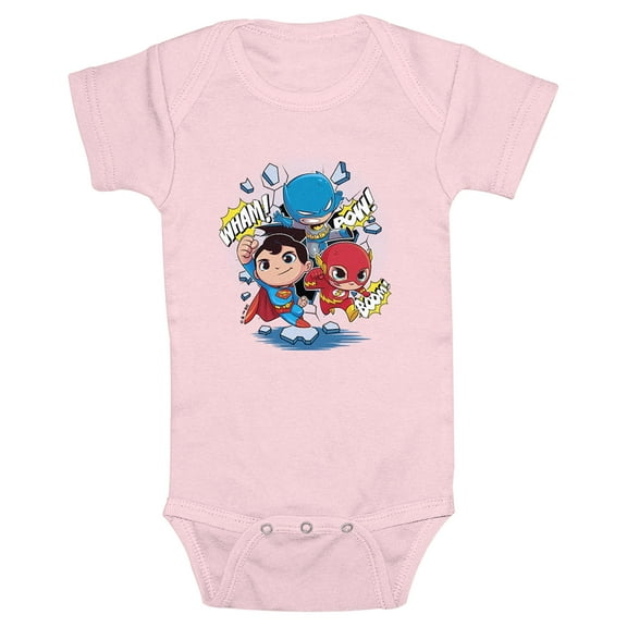 Infant's DC Super Friends Wham Pow Boom Bodysuit