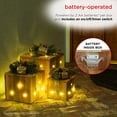 thumbnail image 3 of Alpine Corporation Set of 3 Assorted Size Wooden Light-Up Holiday Gift Boxes Decor, Gold, 3 of 14