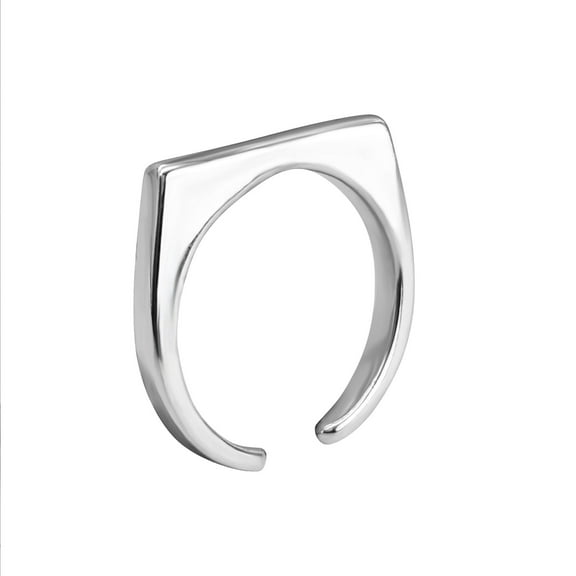 Silverly Women's 925 Sterling Silver Minimalist Simple Contemporary Flat Top Wavy Open Band Ring