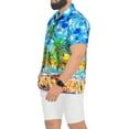 thumbnail image 4 of HAPPY BAY Men's Hawaiian Shirts Short Sleeve Button Down Shirt Men's Hawaii Shirts Boho Holiday Casual Summer Beach Shirts for Men Funny 5XL Water Surfing, Bright Blue, 4 of 6