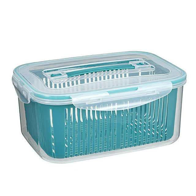 Oleegame 1PC Kids Snack Boxes For School Berry Container Fruit Produce Food Storage Containers With Removable Drain Colanders Vegetable Fresh Set | Refrigerator Organizer