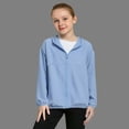 thumbnail image 5 of Kids Zip-Up Hoodie UPF50+ Sun Protection Jacket Mesh Breathable Hooded Cooling Sunshirt Jackets Girls Boys (10-11 Years, Light Blue), 5 of 7