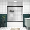 thumbnail image 2 of Leumius 56-60"x58" Double Sliding Bathtub Screen,Aluminum Frame,Premium 1/4" (6mm) Clear Tempered Glass, Black Hardware Sliding Glass Shower Enclosure,Matte Black Finished, 2 of 8