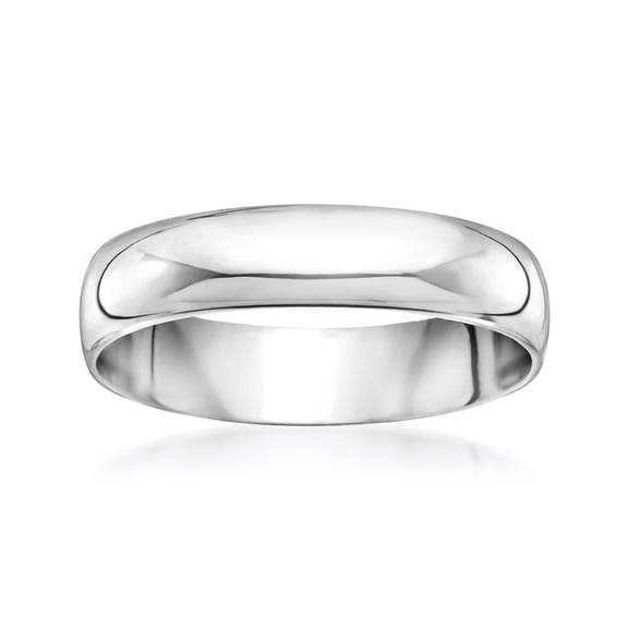 Ross-Simons Men's 5mm 14kt White Gold Wedding Ring for Male, Adult
