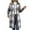 Gray, variant on HAiming Women's Plaid Woolen Coat Trendy Lapel Long Sleeve Button down Jacket 2025 Casual Long Outerwear with Pocket