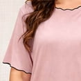 thumbnail image 5 of yillto Plus Size Women Pjs Set Short and Short Sleeve Shirts Sleepwear Summer Soft Pajamas Lounge Sets, 5 of 5