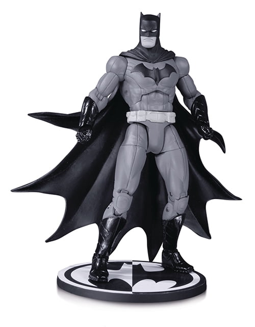 black and white batman figure