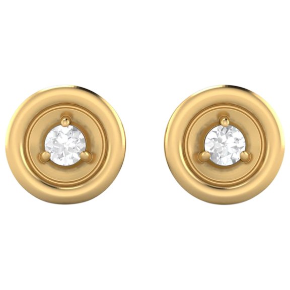 0.10 Carat Round Moissanite Diamond E Color VS1 Clarity Brilliant Cut 925 Sterling Silver Gold Tiny Circle Women's Stud Earrings