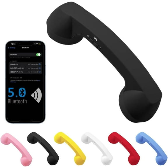 Retro Phone Handset, Available in Bluetooth & Wired Type-C Models, Classic Design Telephone Receiver with Clear Sound for Mobile Phones and Landline Use