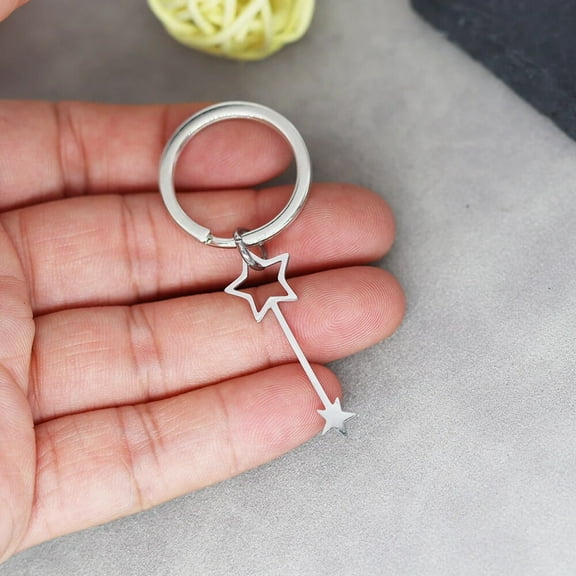 Star Metal Keyring For Women Men Friendship Gift Handbag Decoration Handmade Jewelry Stainless Steel Meteor Keychain
