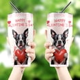 thumbnail image 4 of Happy Valentine's Day Boston Terrier Brings Love Heart 30oz Stainless Steel Tumbler Insulated Cup with Lid Gentleman Dog Lover Gifts - 02028, 4 of 5