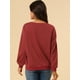 thumbnail image 5 of INSPIRE CHIC Sudadera de manga larga con cuello redondo y lentejuelas brillantes para mujer borgo?a S, 5 of 6