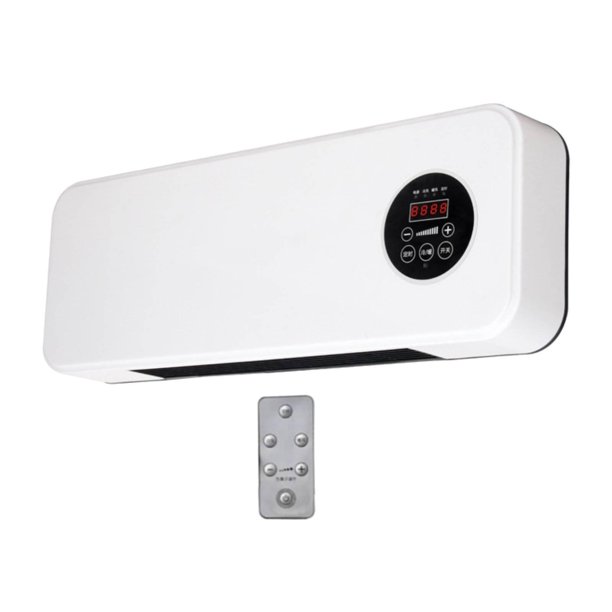 Calefactor eléctrico pared portátil y compacto con control remoto, dispositivo silencioso calefacción y refrigeración, mini acondicionado Estilo A