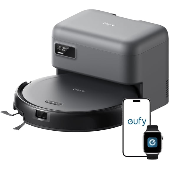 Restored eufy C10 Robot Vacuum Self Emptying, 8 Weeks Hands Free, Advanced Smart Mapping with LiDAR Navigation, Powerful Suction, Edge Expansion Brush for Pet Hair2.85-Inch Slim Design
