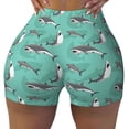 thumbnail image 2 of Balery Great White Shark Printed Workout Shorts for Women Seamless Scrunch Short Gym Yoga Running Sport Active Exercise Fitness Shorts-XX-Large, 2 of 8