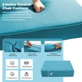 thumbnail image 5 of Patiobula Outdoor Deep Seat Cushion Set, 22 x 24, Water Repellent, Fade Resistant, 6-Inch Thicken Deep Seat Bottom and Back Cushion for Chair, Sofa, and Couch, Turquoise, 5 of 9