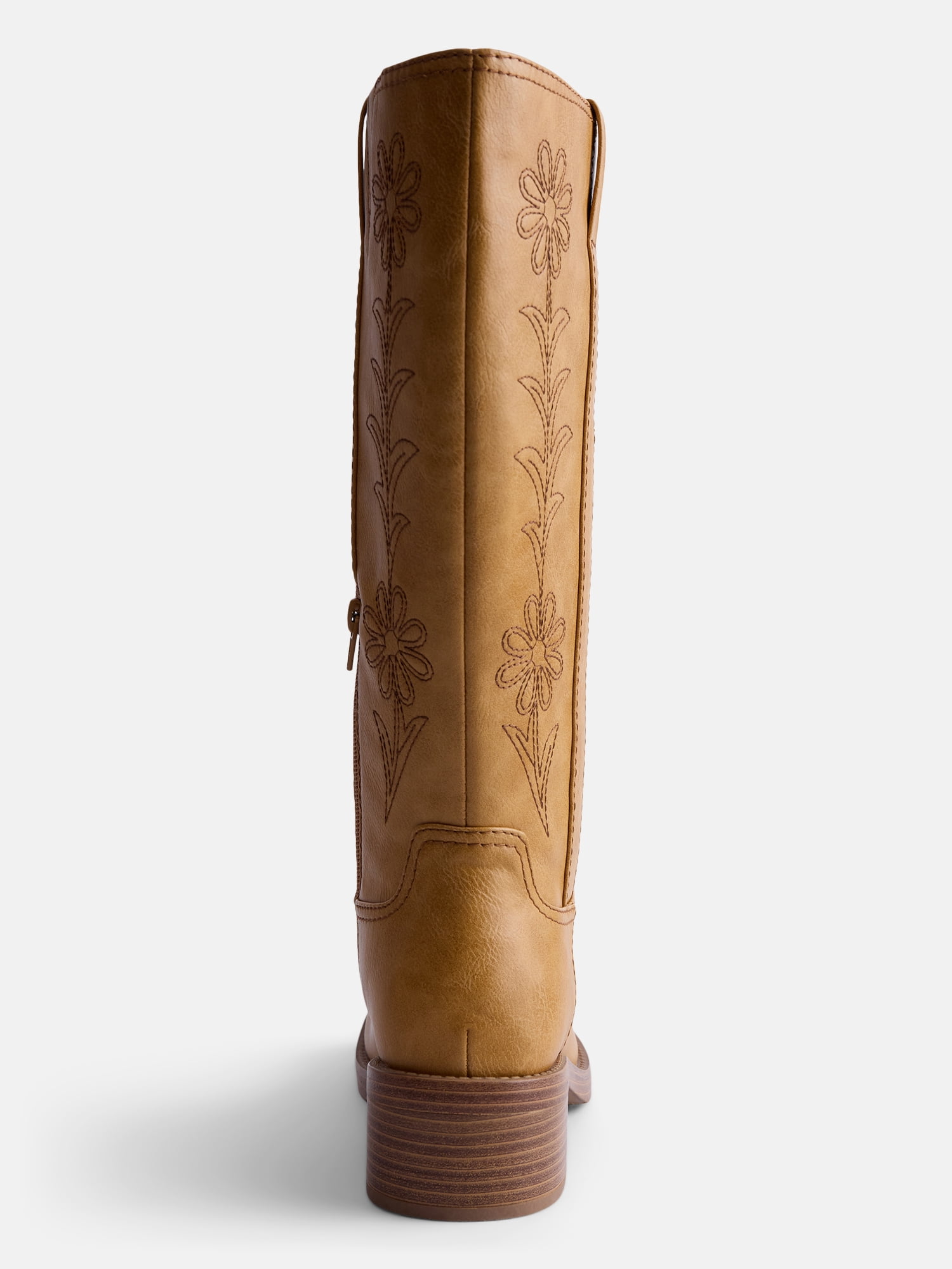 No Boundaries Women's Floral Embroidered Block Heel Boots