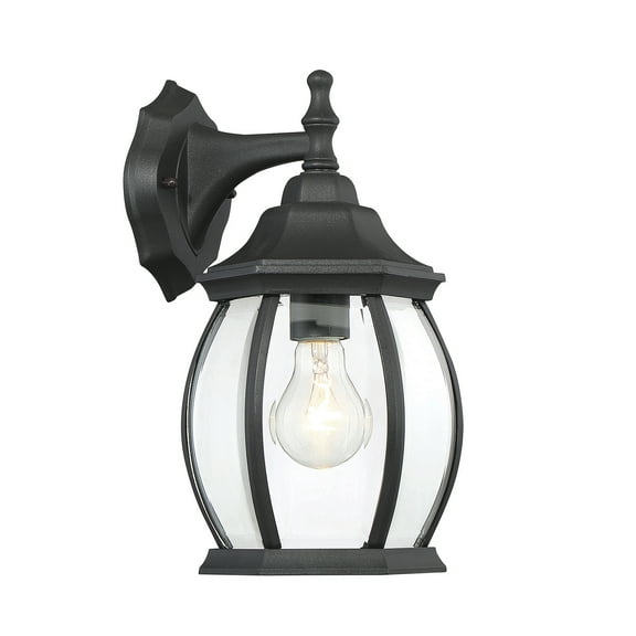 Trade Winds Everett 1-Light Outdoor Wall Lantern in Black