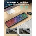 thumbnail image 6 of Wireless Keyboard and Mouse Combo, RGB Backlit, Rechargeable & Light Up Letters, Full-Size, Soft Typing, Sleep Mode, 2.4GHz Quiet Keyboard Set for Mac, Windows, Laptop, PC (Black), 6 of 10