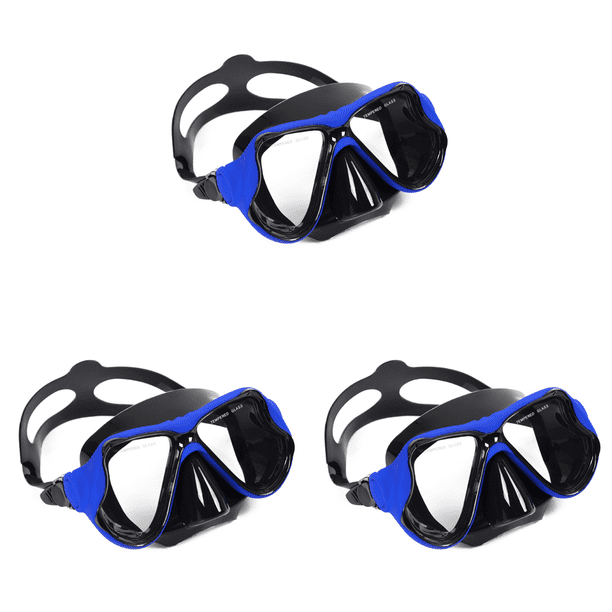 Máscara Buceo Panorámica Vista Amplia Gafas Antivaho para Natación Libre () Azul