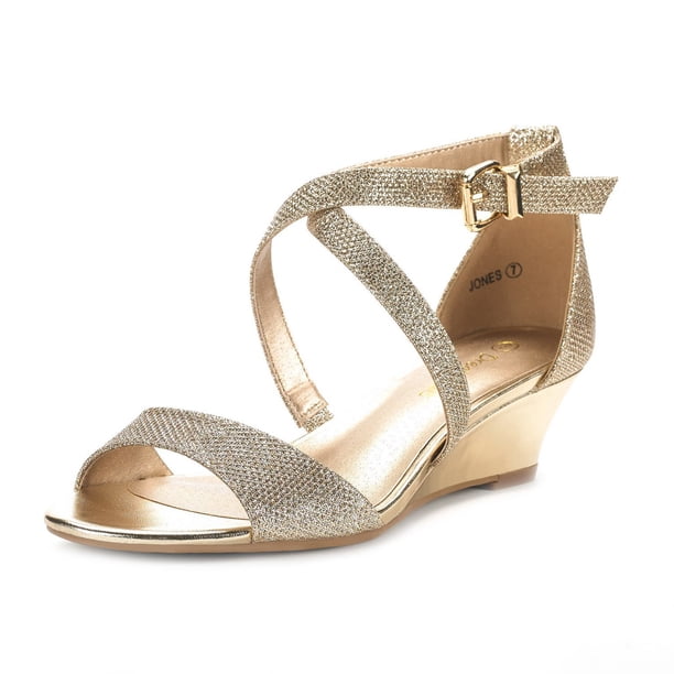 Dream Pairs Women's Casual Dress Shoes Ankle Strap Low Wedge Sandals Fashion Open Toe Sandals