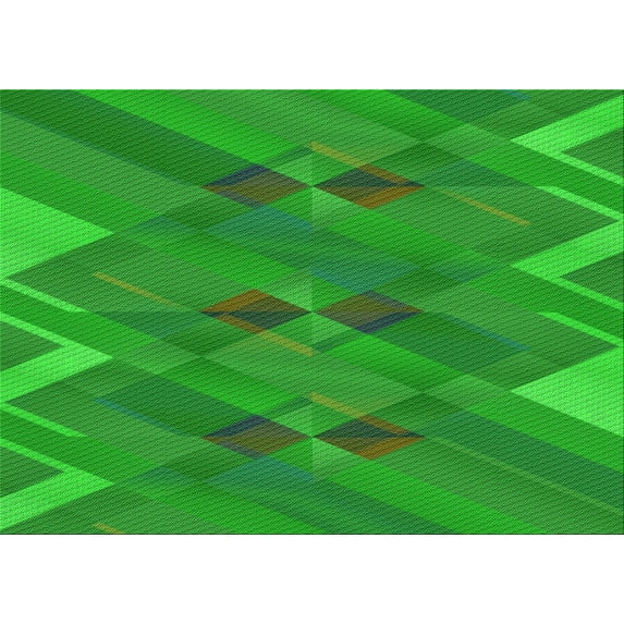 Ahgly Company Indoor Rectangle Patterned Green Area Rugs, 4' x 6'