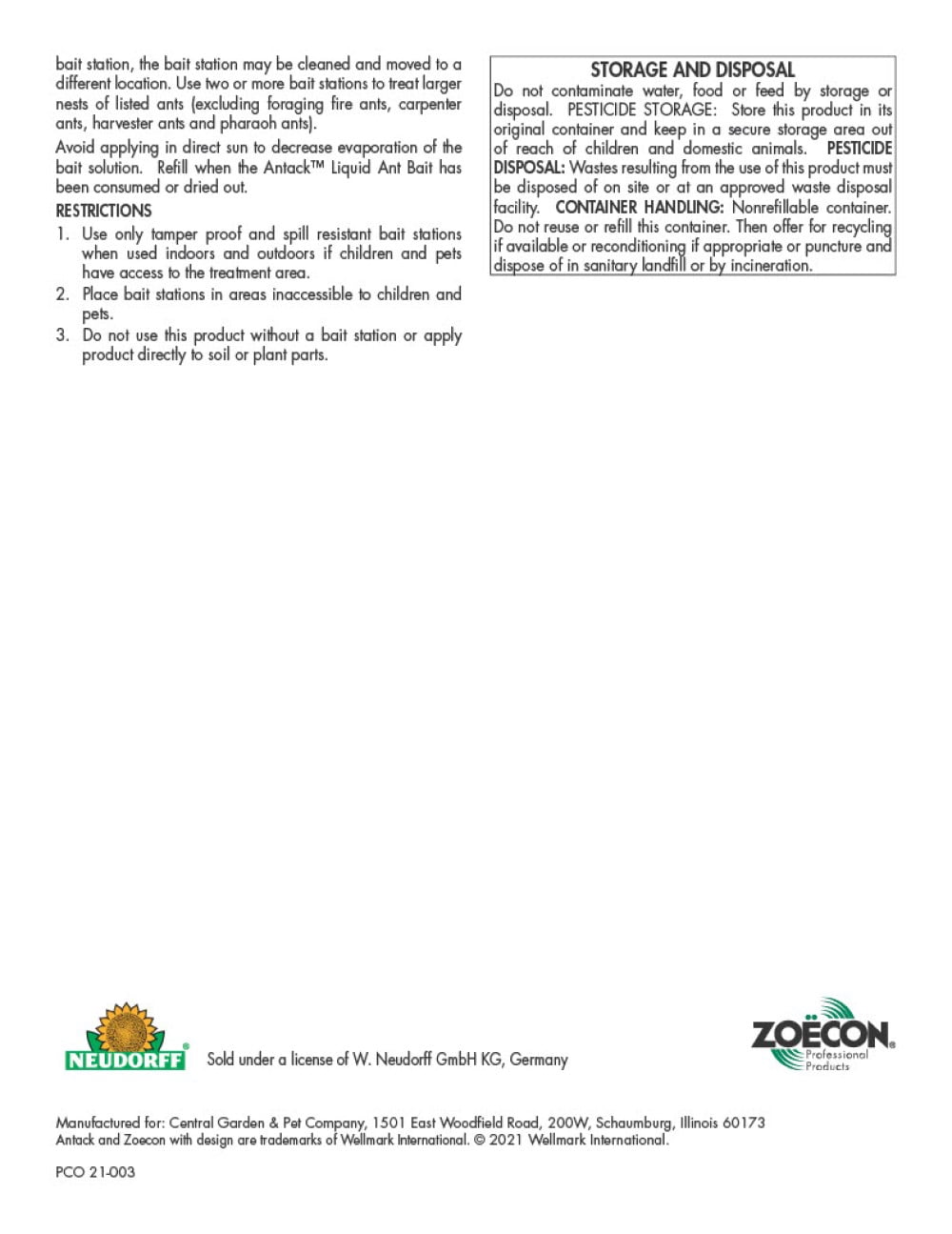 Antack Liquid Ant Bait - Control of Numerous Ant Species - 16 fl oz Bottle by Zoecon