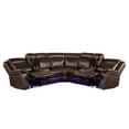 thumbnail image 6 of Pemberly Row Cocoa Brown Faux Leather 3-Piece Power Reclining Sectional, 6 of 11