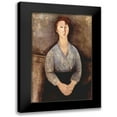 thumbnail image 1 of Modigliani, Amedeo 10x14 Black Modern Framed Museum Art Print Titled - Seated woman in grey shirt, 1 of 5