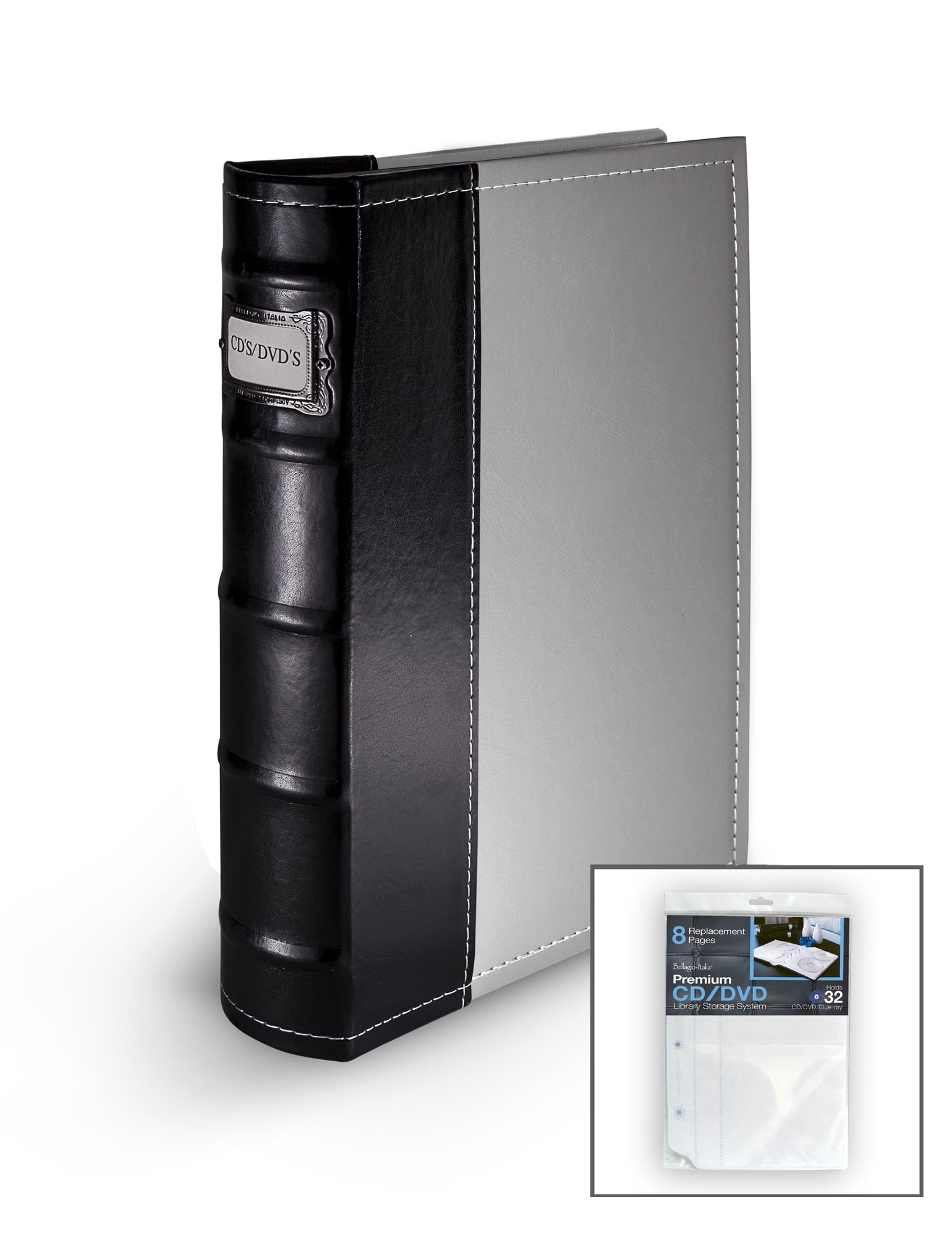 BellagioItalia DVD/CD Storage Gray DVD Binder with Insert Sheets
