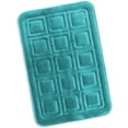 thumbnail image 1 of Clara Clark Bathroom Rugs, Velvet Memory Foam Bath Mat, Ultra Soft Non Slip and Absorbent - Waffled - Large - Teal, 1 of 6