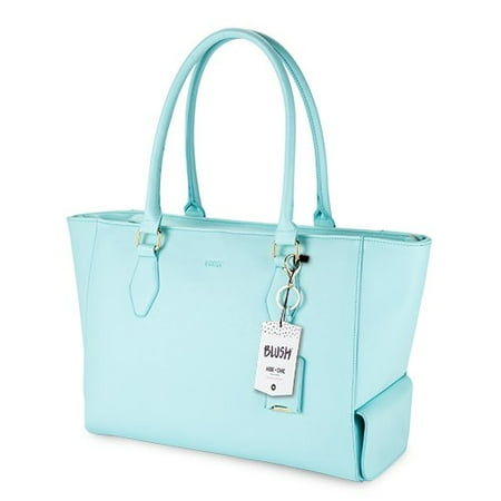 Insulated Lunch Tote Bag Aqua Faux Leather Picnic Reusable Totes