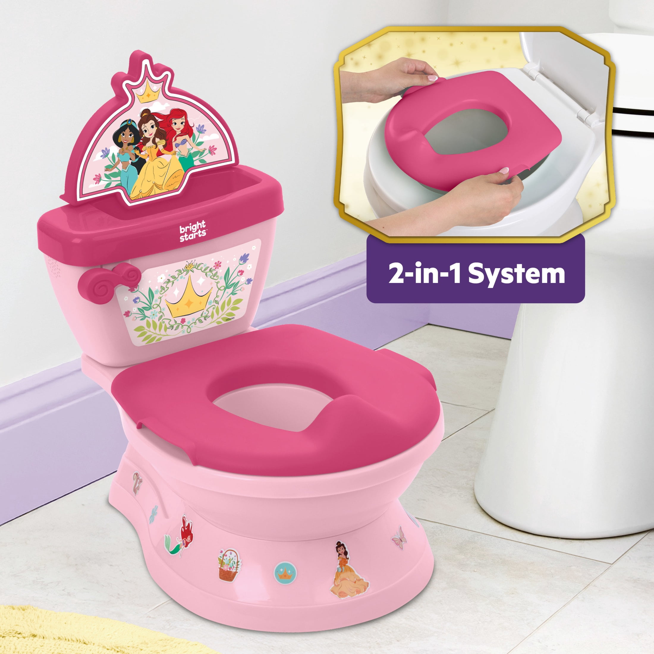 Disney Princess My Size Potty 2-in-1 System, Pink, Toddler