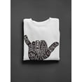 thumbnail image 3 of Shaka Hand Sign Sweatshirt Men - Men Sweatshirt, White, Large, 3 of 4