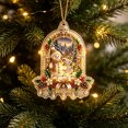 thumbnail image 2 of Cheapark 2D Flat Acrylic Christmas Snowman Hanging Ornament Lightweight Tree Pendant for Xmas Tree Holiday Home Party Decor Gift, 2 of 7
