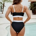 thumbnail image 3 of Dezsed Women's Bikini Sets Two Piece Swimsuit High Waisted V Neck Wrap Front Adjustable Spaghetti Straps Bathing Suit Black S, 3 of 5