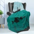 thumbnail image 4 of Fishing Soft Flannel Fleece Throw Blanket, Single Man in Boat Luring Bobbins Nautical Marine Sea Nature Funky Image Print, Cozy Plush for Indoor and Outdoor Use, 60" x 80", Blue Teal, by Ambesonne, 4 of 5