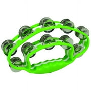 Directly Cheap Ergonomic-Grip Double-Ring Butterfly-Shape Tambourine, 20 Jingles, Green