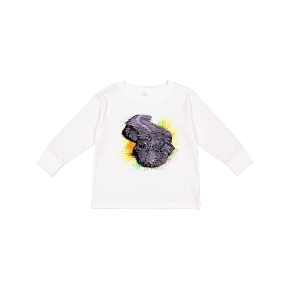 Inktastic Colorful Lurking Gator Boys or Girls Long Sleeve Toddler T-Shirt