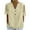 Khaki, variant on Trendy Linen Tops Womens Cut Out Tie Knotted Short Sleeve Summer Casual V Neck T-shirts Loose Fit Blouses (XL, White)