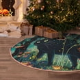 thumbnail image 4 of Salouo Mystical Black Cat Fireflies Christmas Tree Skirt 48" Farmhouse Christmas Decorations Snowman Xmas Tree Skirt Tree Mat for Holiday Party Decor, 4 of 8
