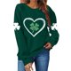 thumbnail image 3 of Camiseta Impresa Del Día de San Patricio de Manga Larga de las Mujeres, Sudadera de Cuello Tripulado para las Vacaciones de Invierno, 3 of 4