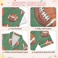 thumbnail image 4 of FORMRS Kids Short Sleeve Top and Pants Pajama Set Unisex Satin 2-Piece Sleepwear, Sizes 11-12Y, Green American Footballs, 4 of 8