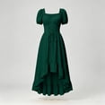 thumbnail image 2 of GZMOALH Women's Renaissance Square Neck High Low Dress with Puff Sleeves and Ruched Bodice, 2 of 7
